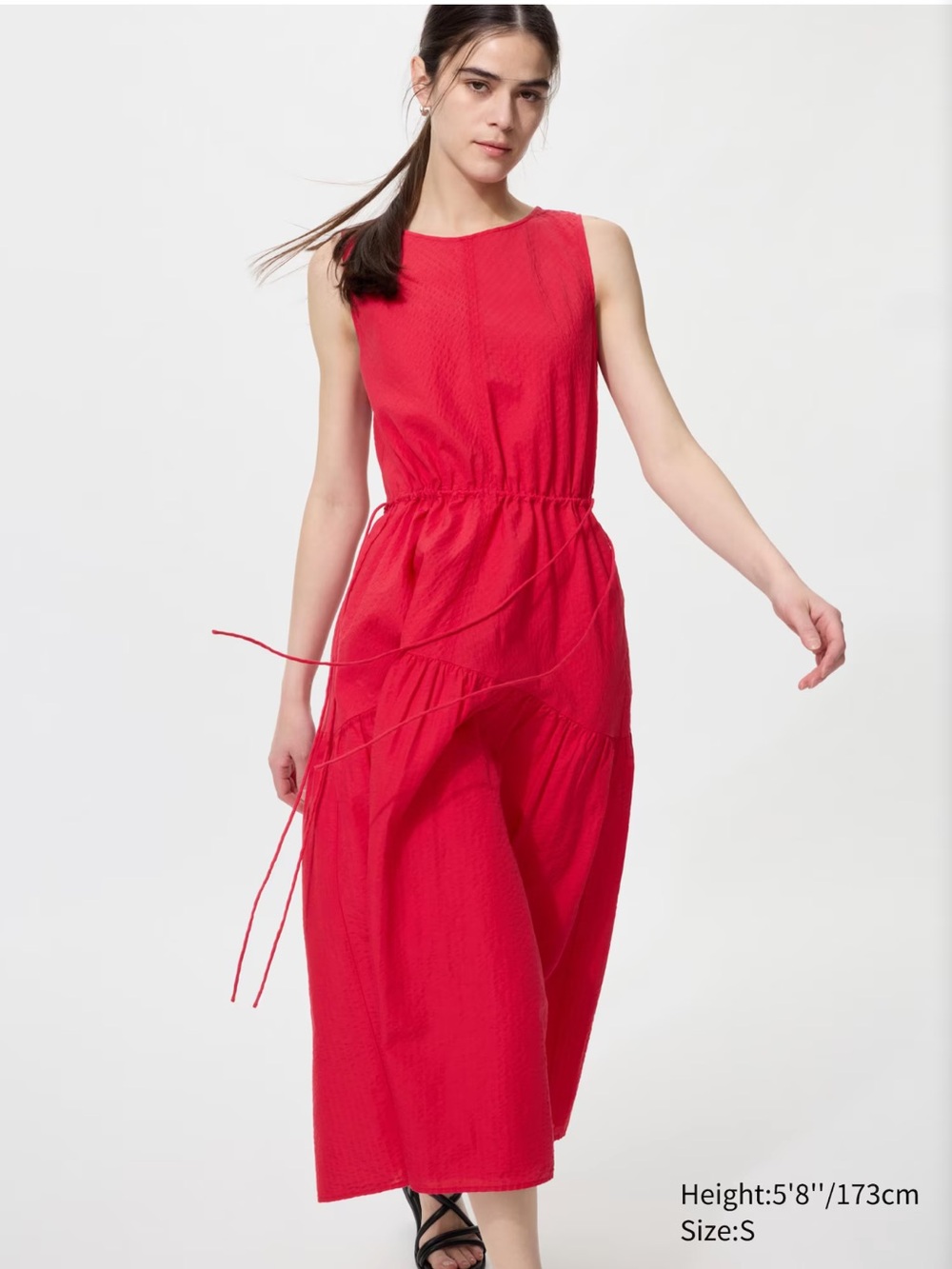 UNIQLO NWOT tiered red dress